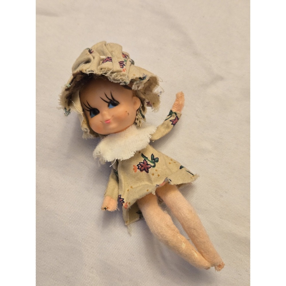 VINTAGE 1960'S BIG EYES‎ DOLL MADE IN JAPAN ORNAMENT/DECORATION *READ